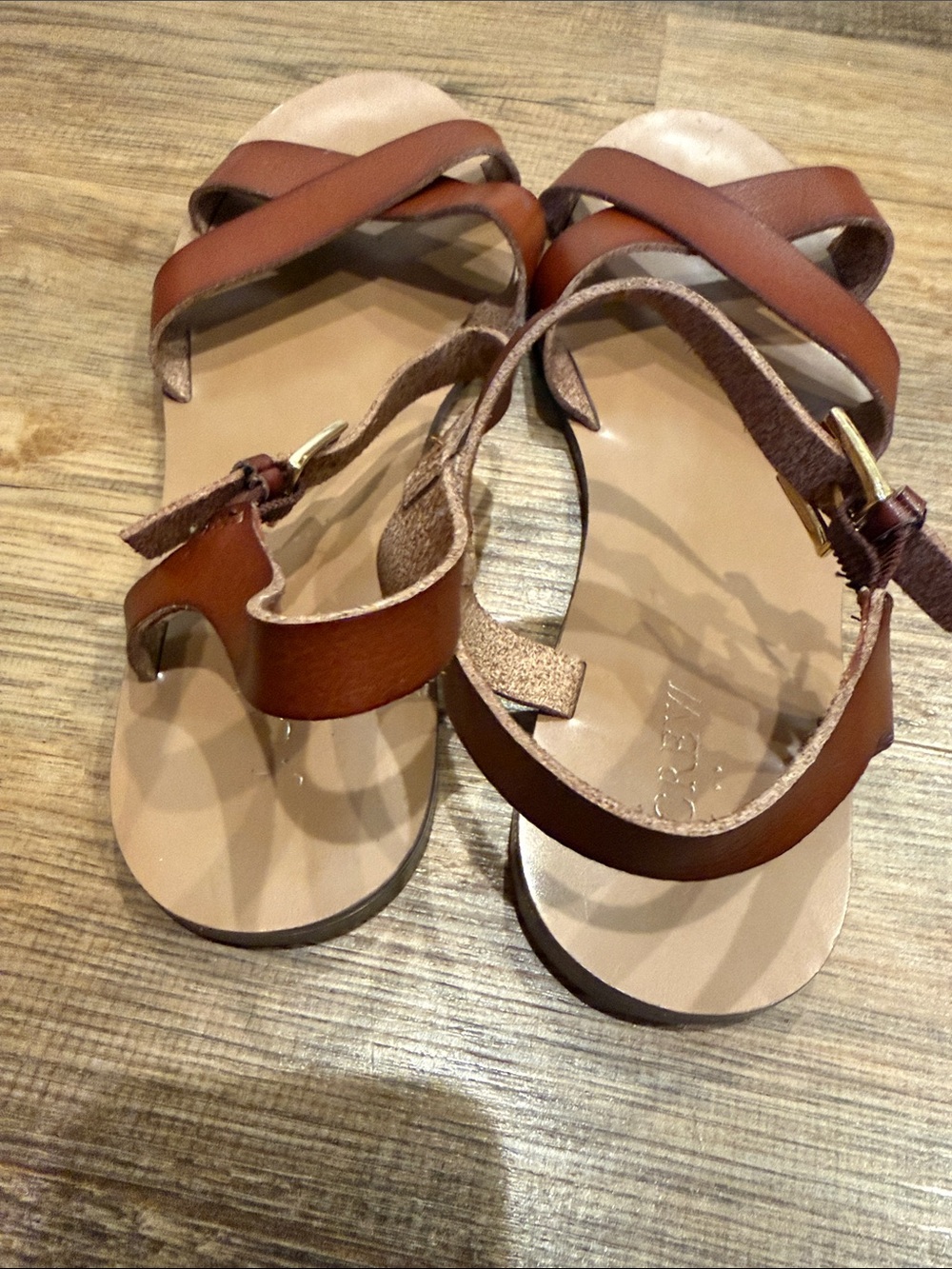 J. Crew Brown Leather Crisscross Ankle Strap Sandals - Picture 8 of 8